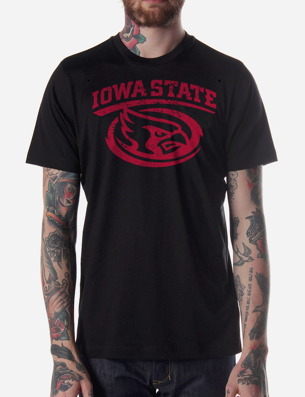 Black Men Tshirt Iowa State University Crewneck Black Tshirt For Men