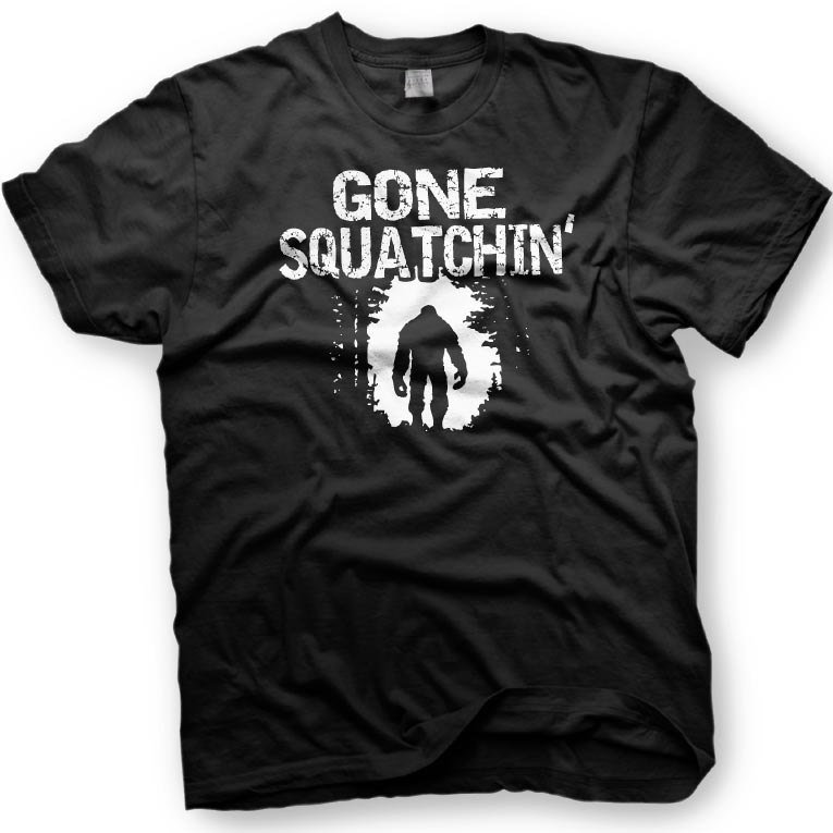 Black Men Tshirt Gone Squatchin - Big Foot Tshirt in multiple colors