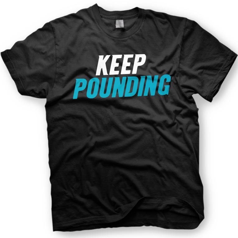 Black Men Tshirt Keep Pounding - Carolina Panthers Black Tshirt For Men