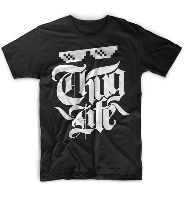 Black Men Tshirt thug Life Funny Gift Shirt for Mens
