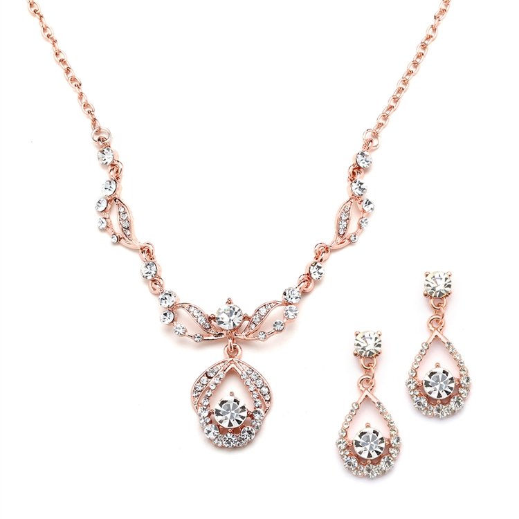 Rose Gold Bridal Jewelry Set