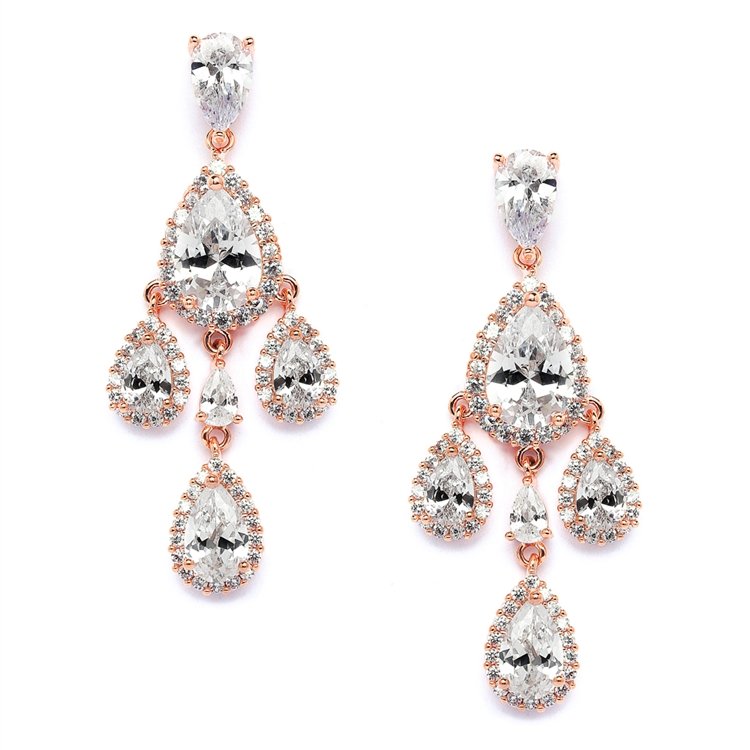 14k Rose Gold Chandelier Earrings