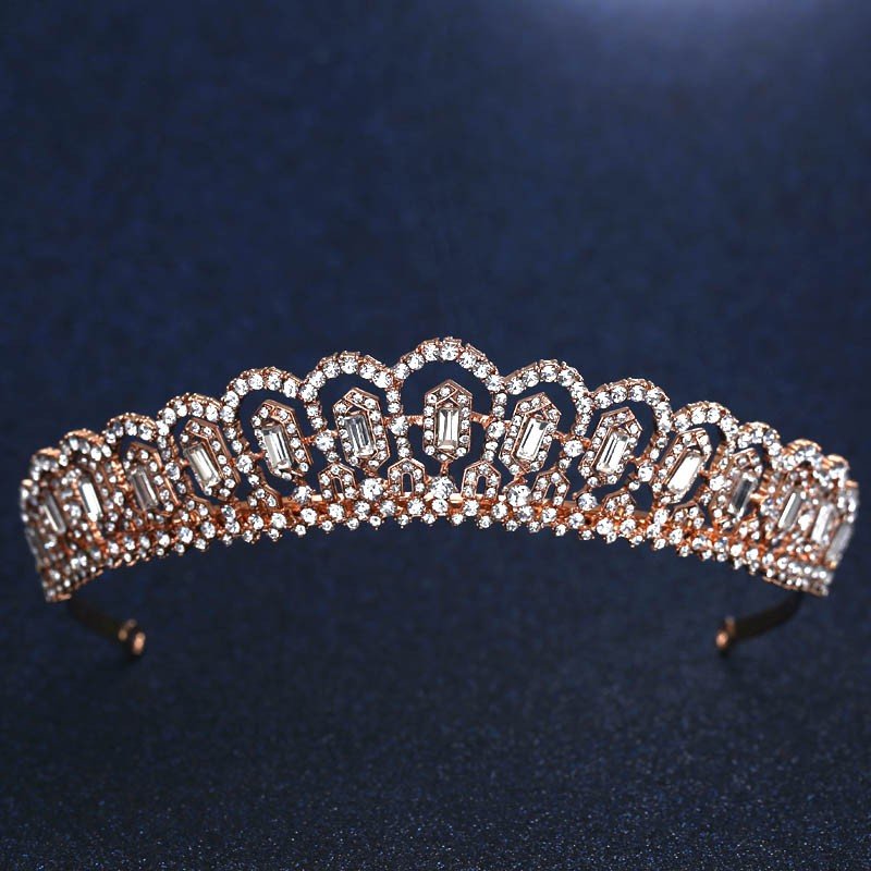 Rose Gold Tiara Bridal Cown Wedding Tiara