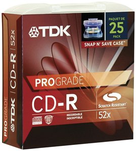 TDK PCD-R80F25 SNAP-&-SAVE PRO GRADE CD-R (25-PK)
