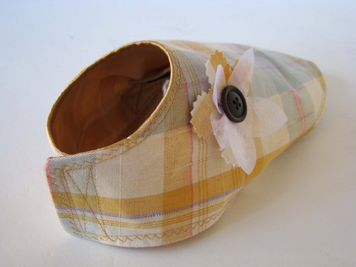 Preppy Puppy Jacket reversable plaid and satin dog jacket