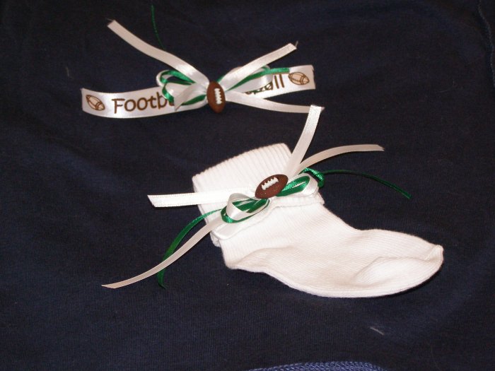 Football hairbow with matching socks