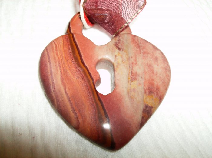 Picture Jasper Heart Lock Necklace