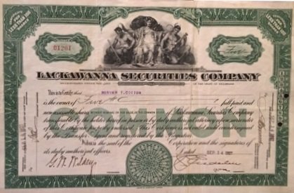 Lackawanna Securities Company - vintage stock certificate