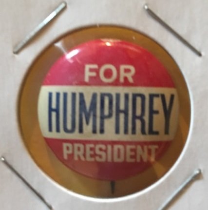 "Humphrey for President" pinback button 1968