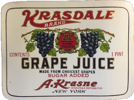 vintage Krasdale Grape Juice Label
