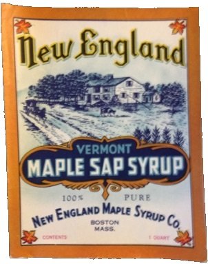 vintage New England Maple Sap Syrup label