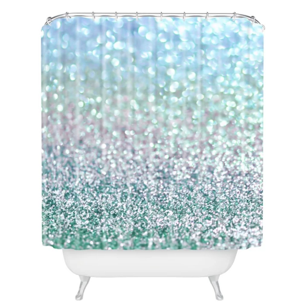 New East Urban Home Snowfall Shower Curtain Blue Mist Drop