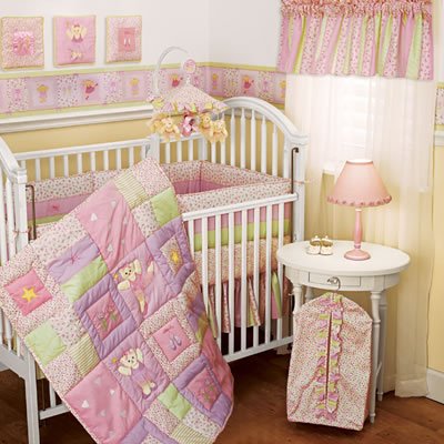 New LAMBS & IVY Collection TUTU TEDDY 4 PC Crib Set Ballerina Bear Pink FREE SHIP TO THE USA