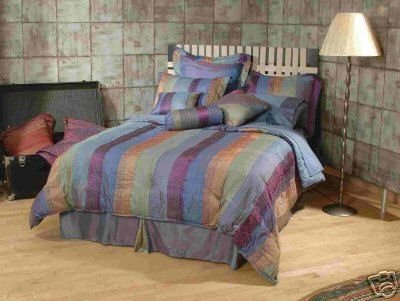 New Wamsutta SERENDIPITY Cool BLUE Twin Duvet Cover Set Sham Bedskirt FREE SHIPPING