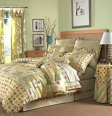New WAVERLY RUE D'ORLEANS SAGE Queen Comforter Set Clearance SALE FREE SHIPPING