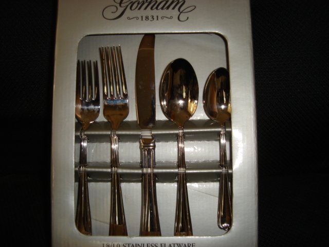 GORHAM Spring Bud 18/10 Stainless Flatware 20 PC Set Service for 4 - SALE 55% OFF Tulip Design
