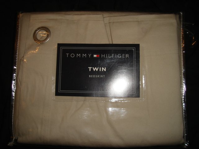 TOMMY HILFIGER Classic KHAKI Twill Grommet Twin Bedskirt Beige SAND $15.99 SALE