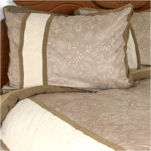Nautica Harrison Queen Comforter Set 7 PC Brown Beige Microsuede 59% OFF!