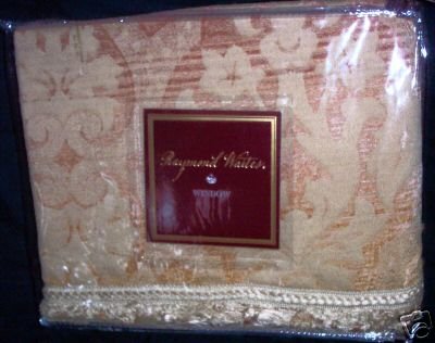 Raymond Waites Renaissance Rod Pocket Valance Beige Peach Damsask