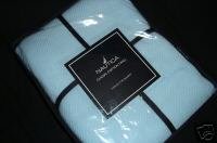 Nautica Classic Twill Cotton TWIN Blanket Light Blue
