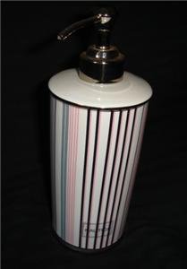 Nautica Greenwich Soap Pump Lotion Dispenser Pink Stripe