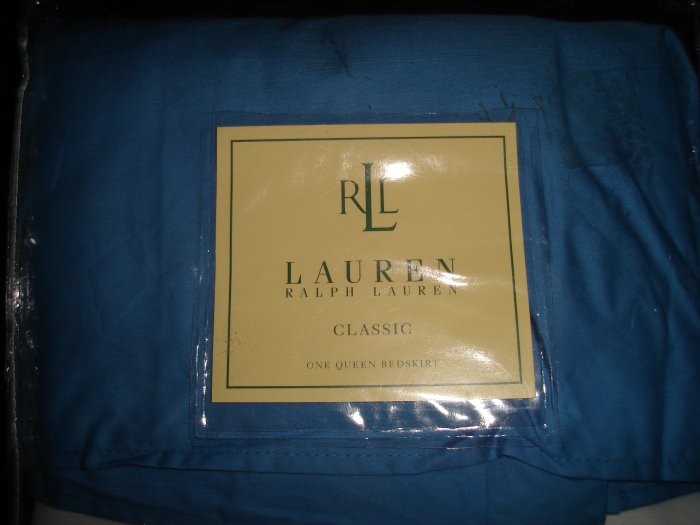 Ralph Lauren Classic Oceanside Blue Queen Bedskirt Tailored