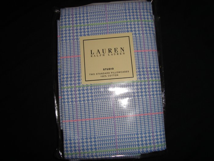 Ralph Lauren Blue Glen Plaid Standard Pillowcases