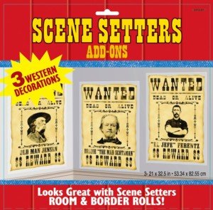 Scene Setters Wild West Saloon-WANTED 3pk