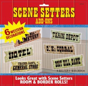 Scene Setters Wild West Saloon Signs-6pk