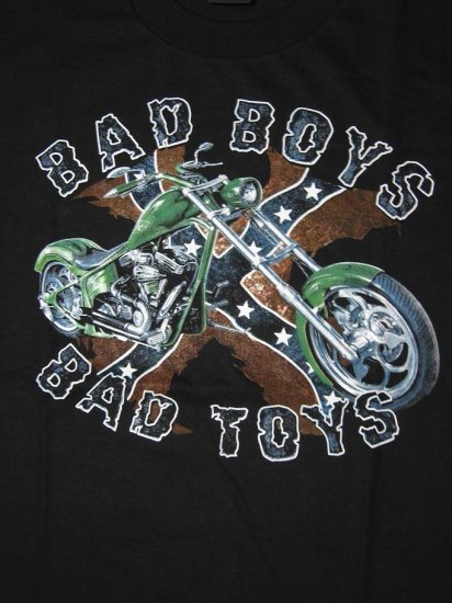NWT Bad Boys Bad Toys Rebel Confederate Flag Men Biker Shirt size XL