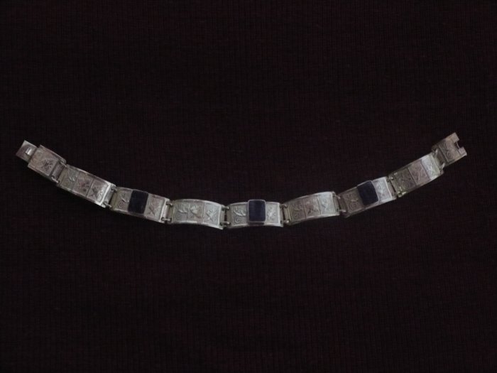 Handmade Sterling Silver Bracelet with Semi-precious Stones
