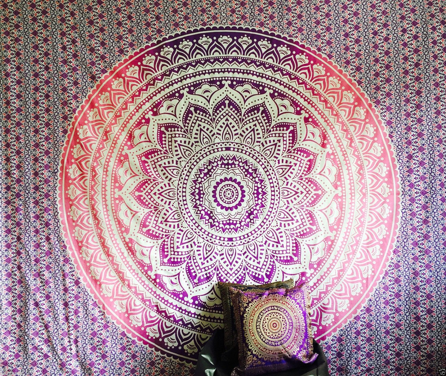 Indian Decor Mandala Tapestry Wall Hanging Hippie Throw Bohemian Twin Bedspread Ombre
