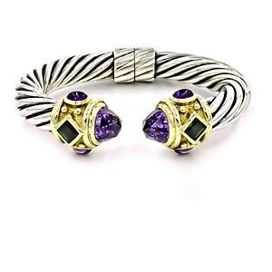 David Yurman 10mm Renaissance Cable Bracelet 14k Gold and Sterling Silver SMALL