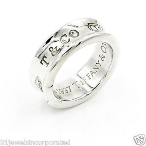 Tiffany & Co. 1837 7mm Band Ring in 925 Sterling Silver Size 4.75