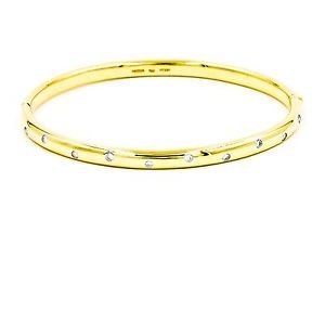 Tiffany & Co. Etoile 10 Diamond Bangle Bracelet 18k Gold & Platinum Length 6.5"