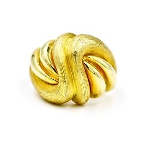 Henry Dunay Sabi Finish Domed Wave Ring in 18k Yellow Gold