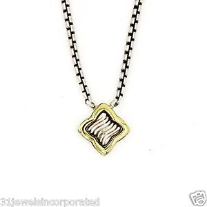 David Yurman Quatrefoil Necklace in 18k Yellow Gold and 925 Sterling Silver, 16"