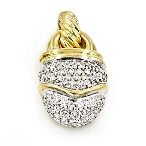 David Yurman Cable Classics Pave Diamond 18k Yellow Gold Acorn Pendant