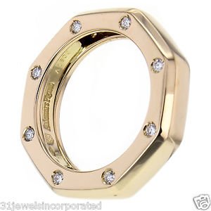 Audemars Piguet Royal Oak Diamond Narrow Band Ring in 18k Rose Gold Size 6.5
