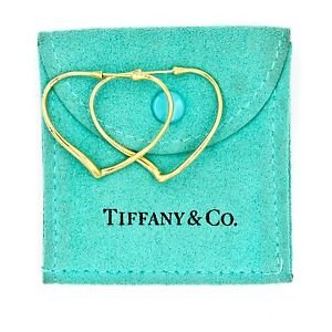 Tiffany & Co. Elsa Peretti Medium Open Heart Hoop Earrings in 18k Yellow Gold
