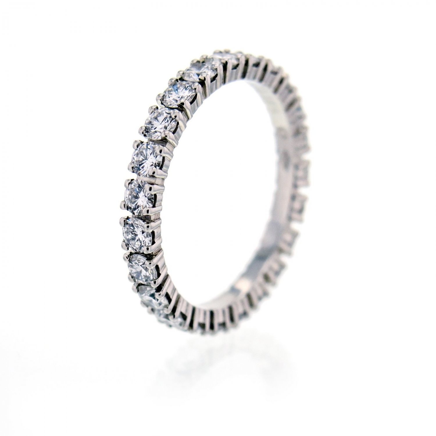 Cartier Eternity Ring 1.60ct Diamond Platinum Wedding Band, Size 7 with Box