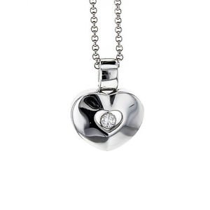 Chopard Happy Diamond Heart Pendant on 16" Chain in 18k White Gold