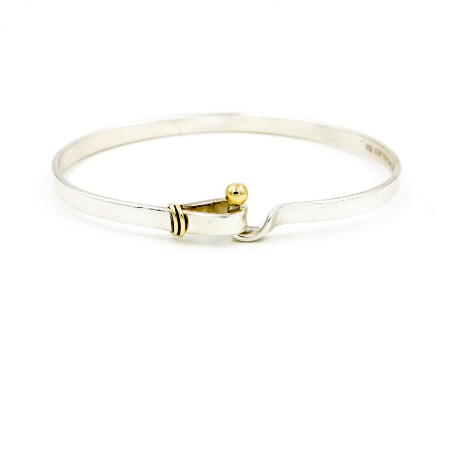 VintagTiffany & Co. Hook & Eye Clasp Bangle Bracelet in 18k Gold Sterling Silver