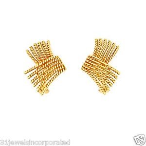 Tiffany & Co. Jean Schlumberger V-Rope Ear Clips in 18k Yellow Gold