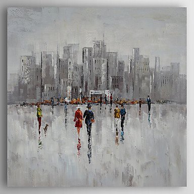 Hand-Painted Thick Abstract Landscape by Knife Canvas Oil Painting With Stretcher For Home Decora