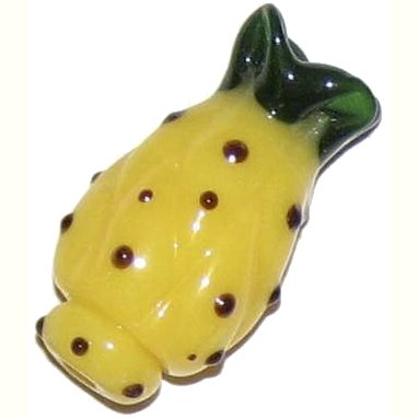 3 Glass Pineapple Beads - Pineapples