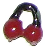 3 Glass Cherry Beads - Cherries
