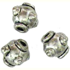10 Antique Silver Sputnik Beads