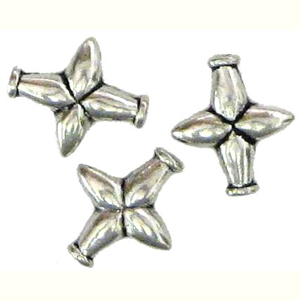 10 Antique Silver Cross Beads - Crosses