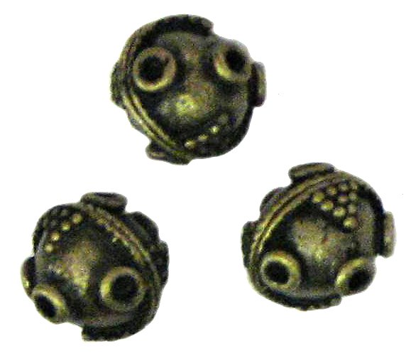 8 Antique Bronze Large Sputnik Beads